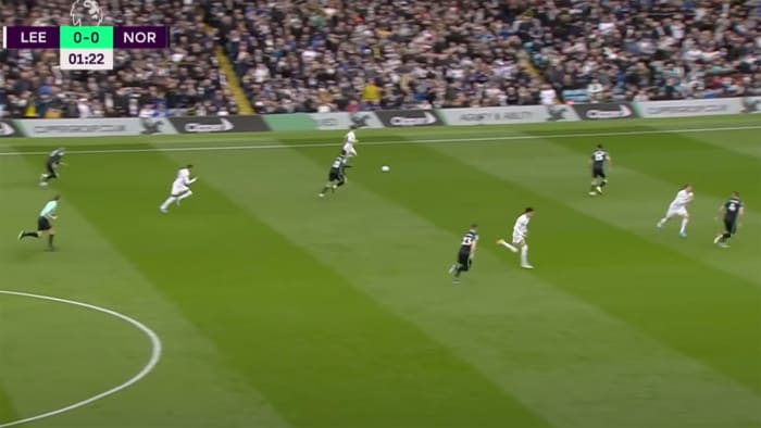 Leeds United faces Norwich City in the Premier League